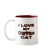 I LOVE MY CHARTREUX CAT drk rd Coffee Mugs