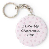 I Love My Chartreux Cat Keychains
