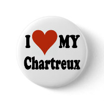 I Love My Chartreux Cat Merchandise Pinback Buttons