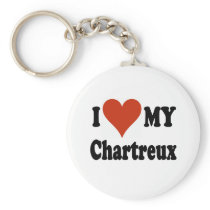 I Love My Chartreux Cat Merchandise Keychain