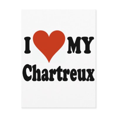 I Love My Chartreux Cat Merchandise Post Card by janbalaya