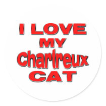 I LOVE MY CHARTREUX CAT rd Sticker