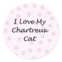 I Love My Chartreux Cat Round Sticker