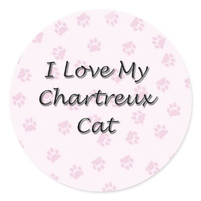 I Love My Chartreux Cat Round Sticker by JustParties