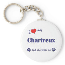 I Love My Chartreux (Female Cat) Keychains