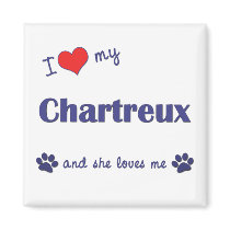 I Love My Chartreux (Female Cat) Fridge Magnet