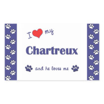 I Love My Chartreux (Male Cat) Rectangular Stickers
