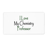 I Love My Chemistry Professor Personalised Shipping Labels