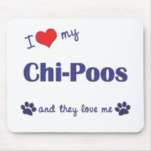 I Love My Chi-Poos (Multiple Dogs) Mousepad