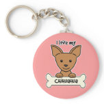 I Love My Chihuahua Keychains