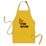 I love my child with autism - unique apron design 