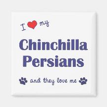 I Love My Chinchilla Persians (Multiple Cats) Refrigerator Magnets
