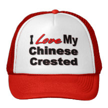 I Love My Chinese Crested Dog Hat