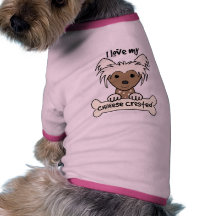 I Love My Chinese Crested Dog T Shirt