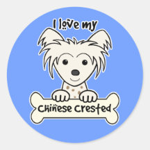 I Love My Chinese Crested Stickers