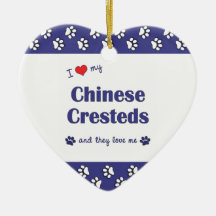 I Love My Chinese Cresteds (Multiple Dogs) Christmas Tree Ornament