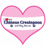 I Love My Chinese Crestepoos (Multiple Dogs) Photo Sculpture