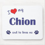 I Love My Chion (Male Dog) mousepads