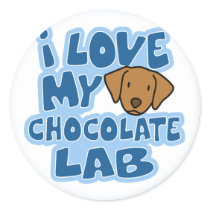 I Love My Chocolate Lab Stickers