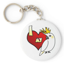 I Love my Citron Cockatoo Keychains