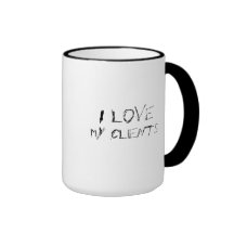 I love my clients - urban, edgy office work mug