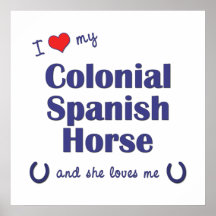 I Love My Colonial Spanish Horse (Female Horse) Posters