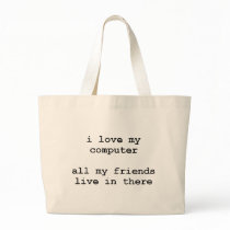 i love my computer canvas bags