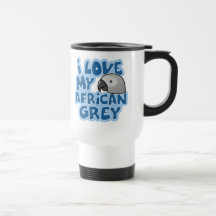 I Love My Congo African Grey Travel Mug