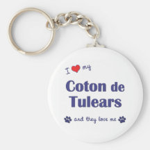 I Love My Coton de Tulears (Multiple Dogs) Key Chain