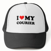I Love My Courier Trucker Hat