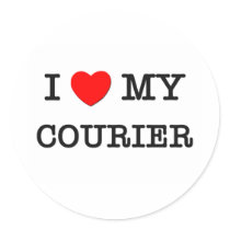 I Love My COURIER Round Sticker