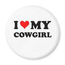 I Love My Cowgirl Fridge Magnet