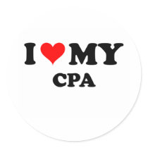 I Love My Cpa Round Stickers