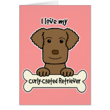 I Love My Curly-Coated Retriever Greeting Card