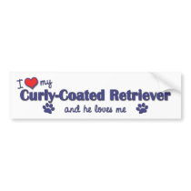 I Love My Curly-Coated Retriever (Male Dog) Bumper Stickers