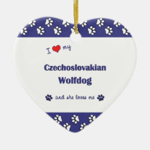 I Love My Czechoslovakian Wolfdog (Female Dog) Christmas Ornament