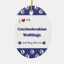 I Love My Czechoslovakian Wolfdogs (Multiple Dogs) Ornament
