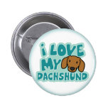 I Love My Dachshund Button