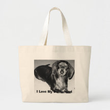 I Love My Dachshund Canvas Bag
