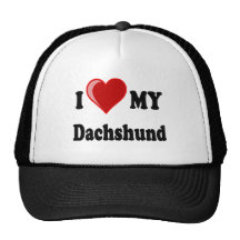 I Love My Dachshund Dog Gifts & Apparel Trucker Hats