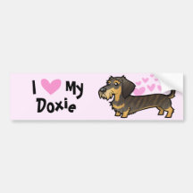 I Love My Dachshund (wirehair) Bumper Sticker