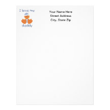 I Love My Daddy (boy duck) Customized Letterhead