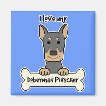 I Love My Doberman Magnets