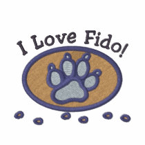 I Love My Dog Embroidery on Shirt