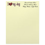 I Love My Dog Personalized Letterhead
