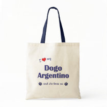 I Love My Dogo Argentino (Female Dog) Tote Bags
