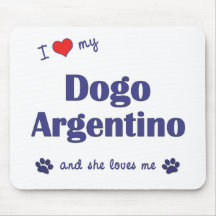 I Love My Dogo Argentino (Female Dog) Mouse Mats