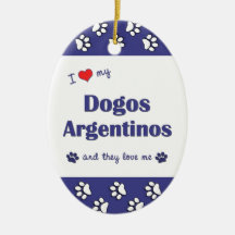 I Love My Dogos Argentinos (Multiple Dogs) Ornaments