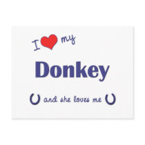 I Love My Donkey (Female Donkey) Post Card