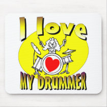 I Love My Drummer Mouse Mats